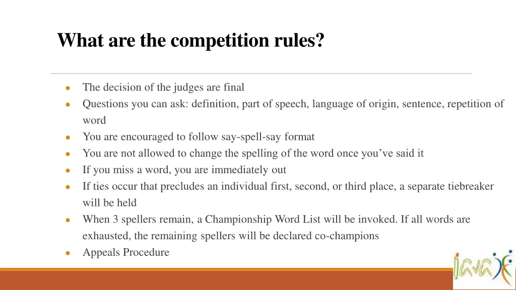 what are the competition rules
