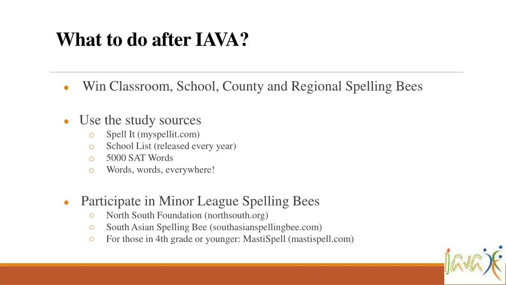 what to do after iava