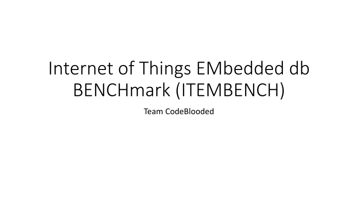internet of things embedded db benchmark itembench