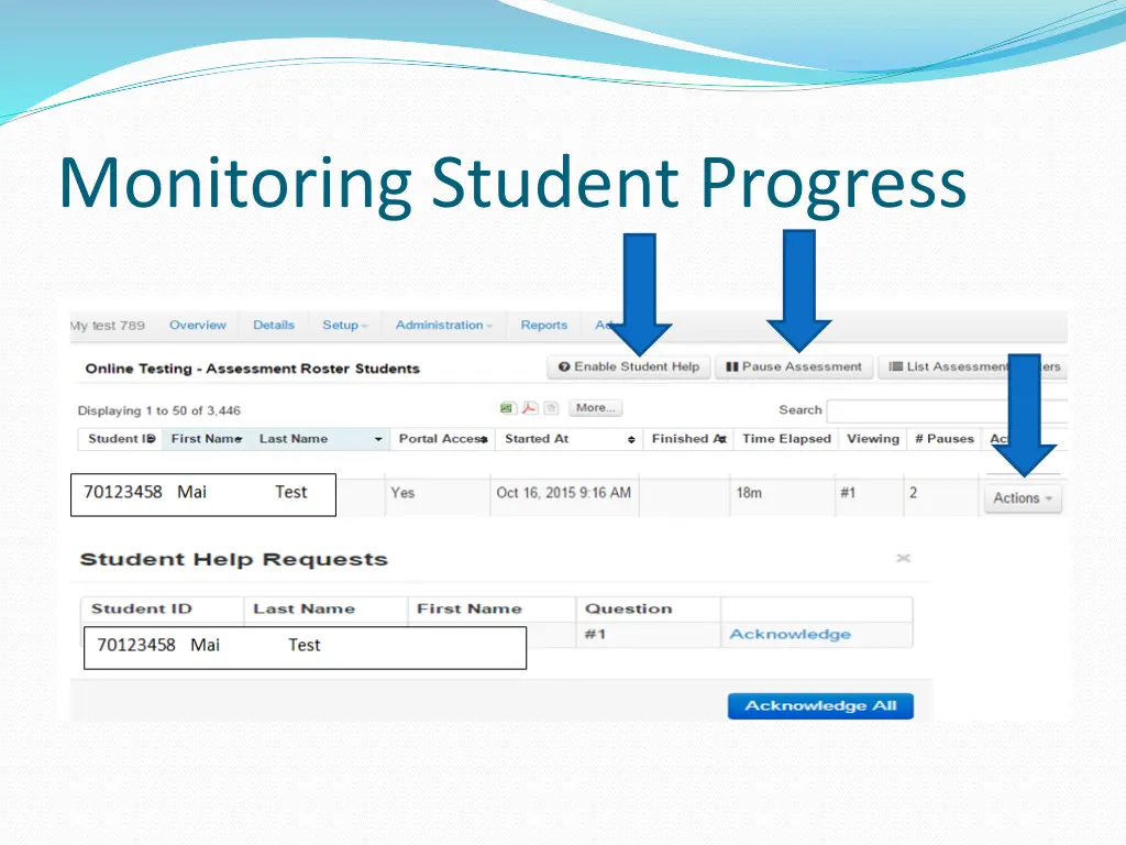 monitoring student progress