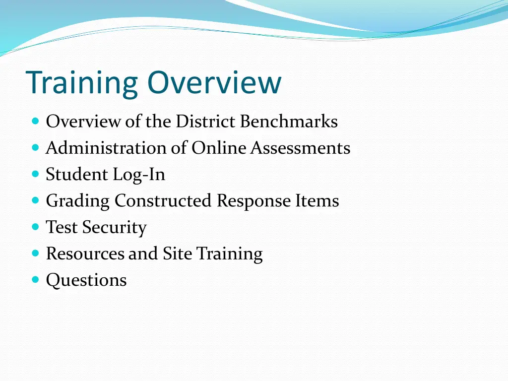 training overview