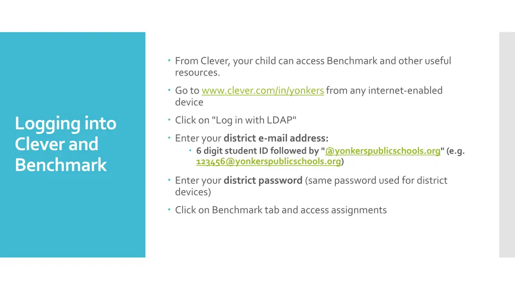 from clever your child can access benchmark