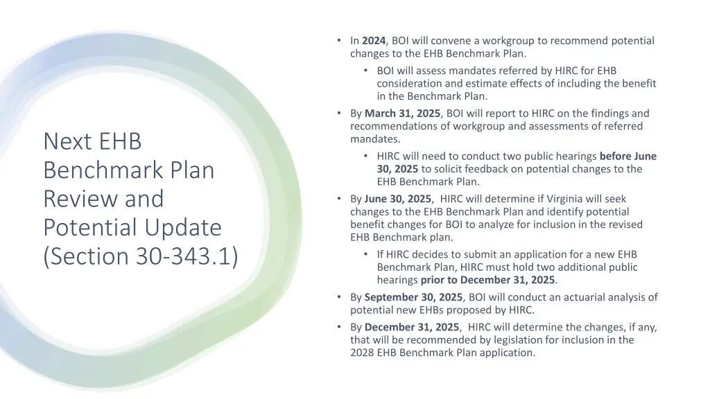 in 2024 boi will convene a workgroup to recommend