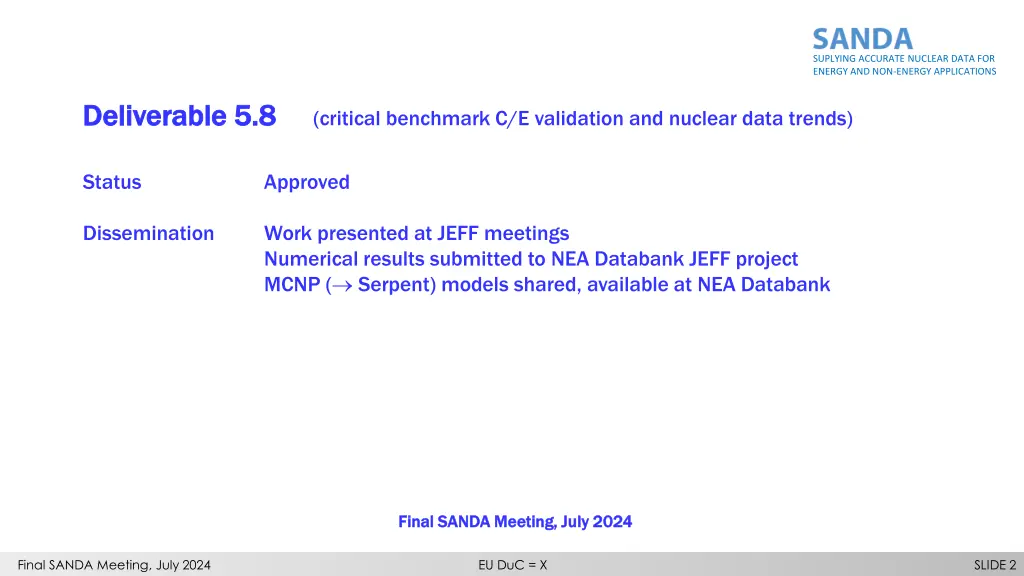 suplying accurate nuclear data for energy 1