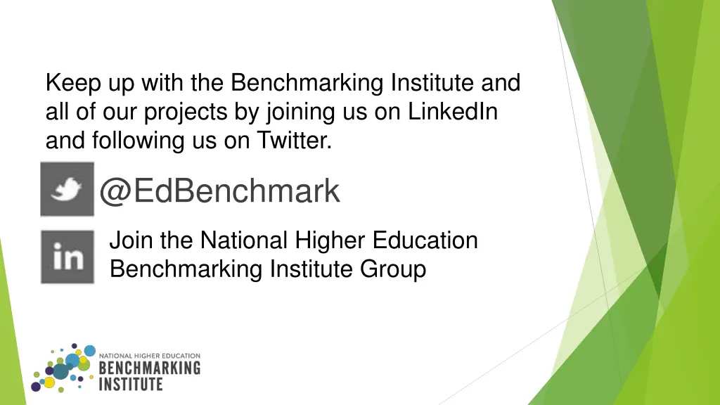 keep up with the benchmarking institute