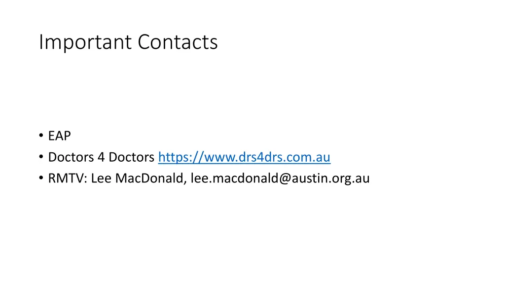 important contacts
