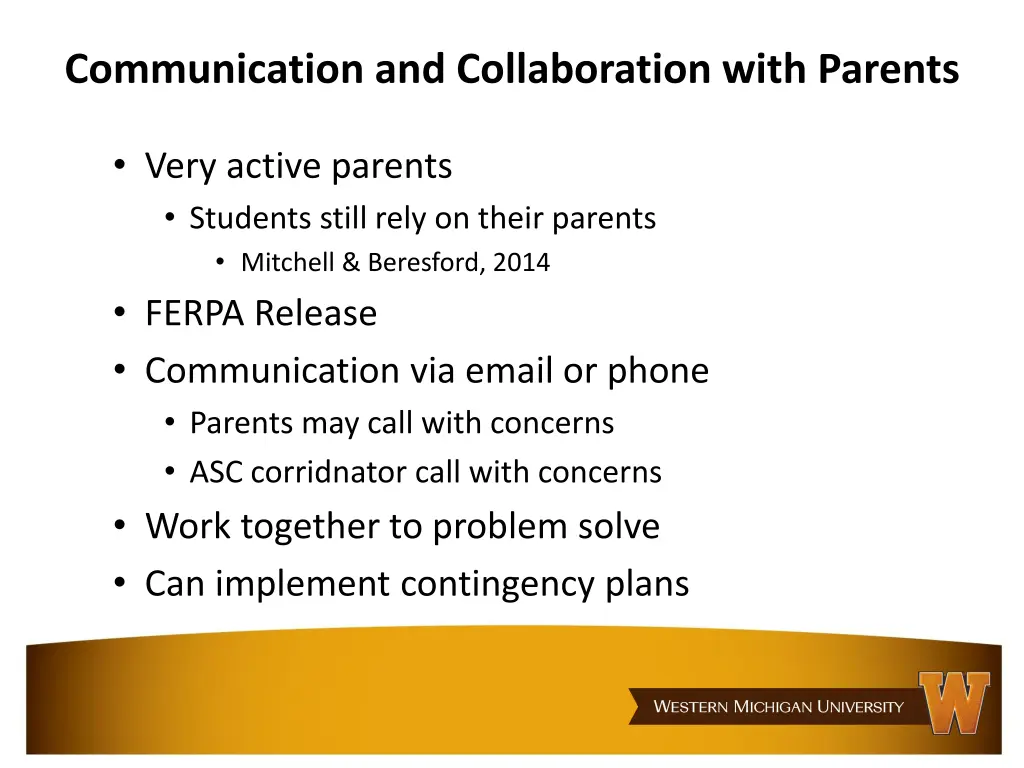 communication and collaboration with parents