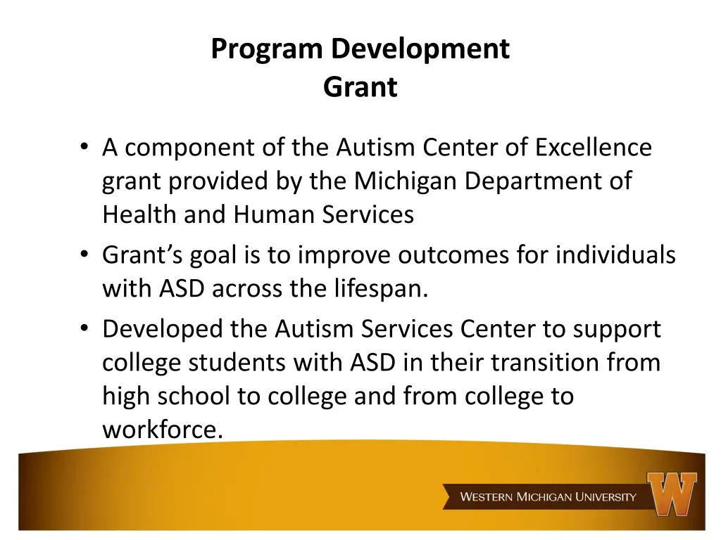 program development grant