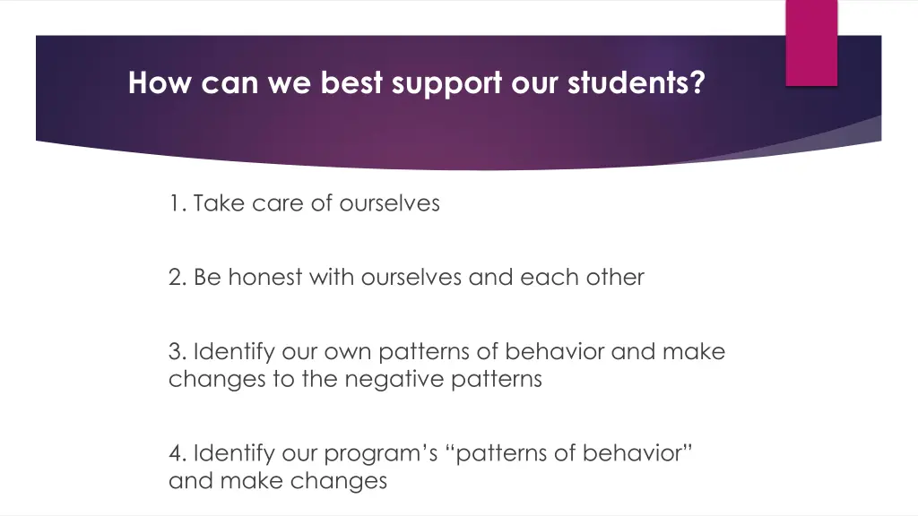 how can we best support our students