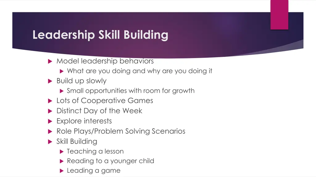 leadership skill building
