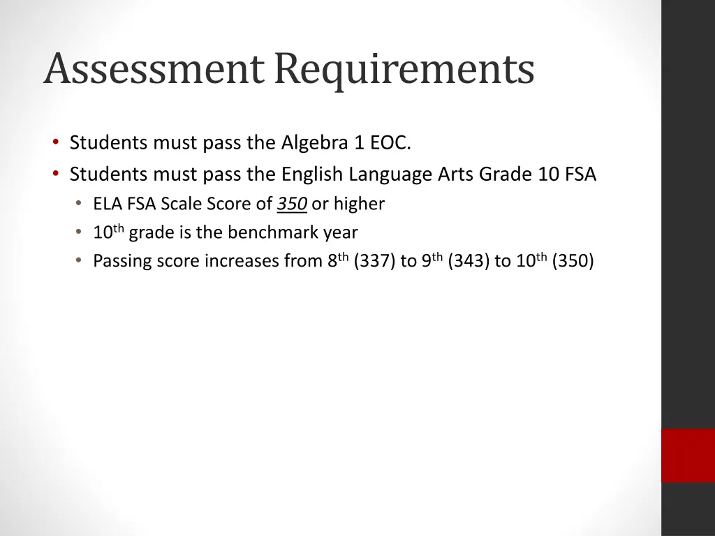 assessment requirements