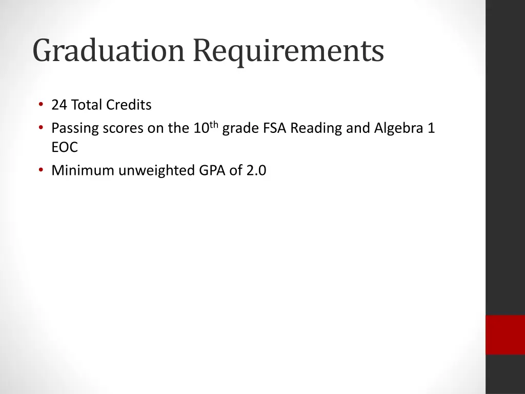 graduation requirements