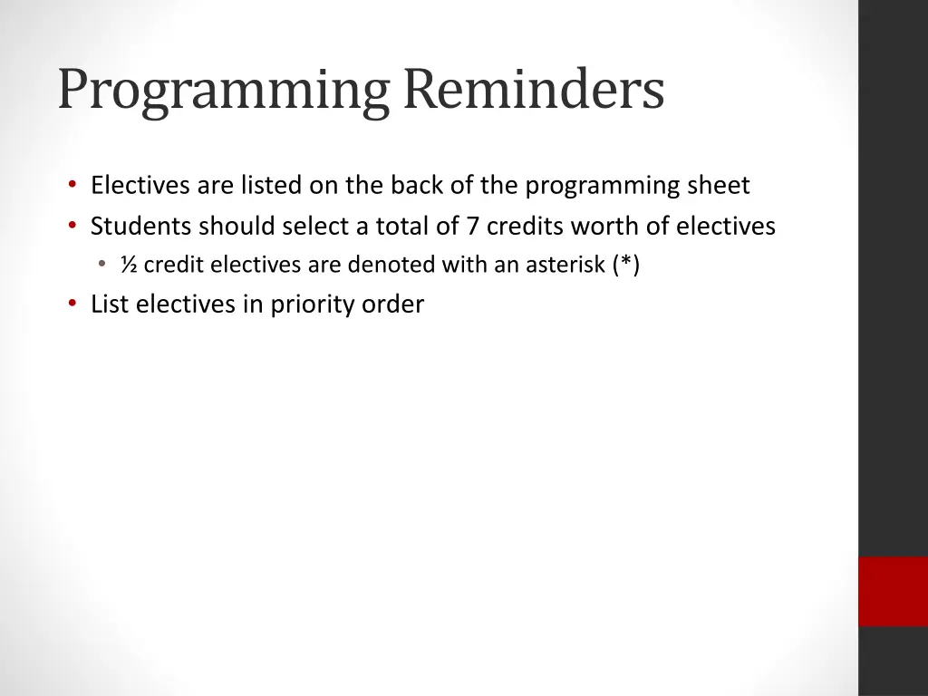 programming reminders 8