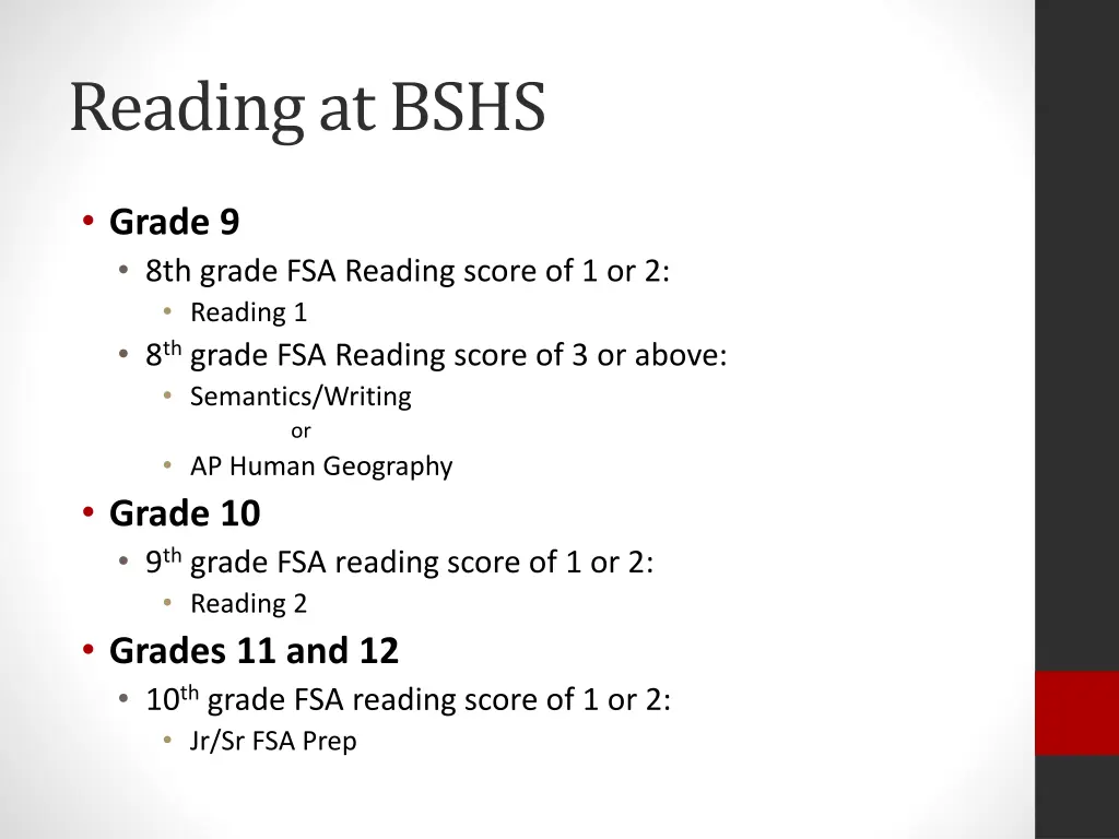 reading at bshs