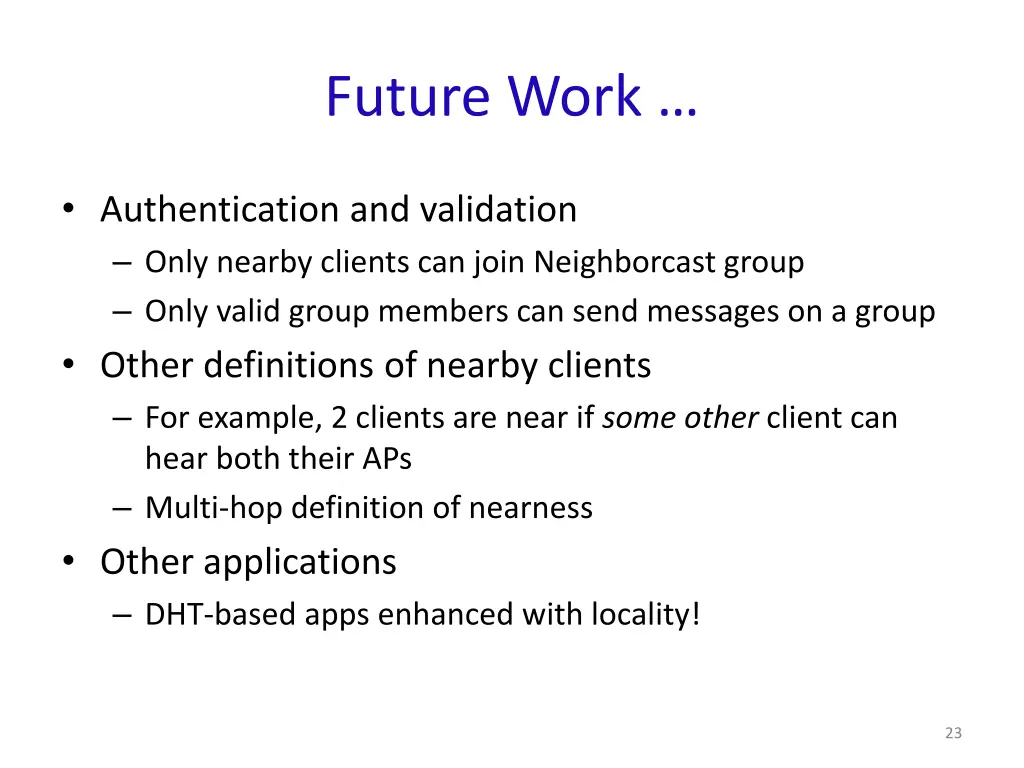 future work