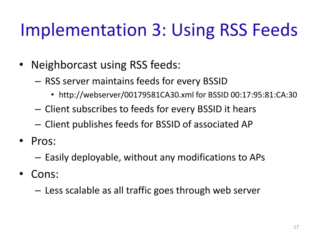 implementation 3 using rss feeds