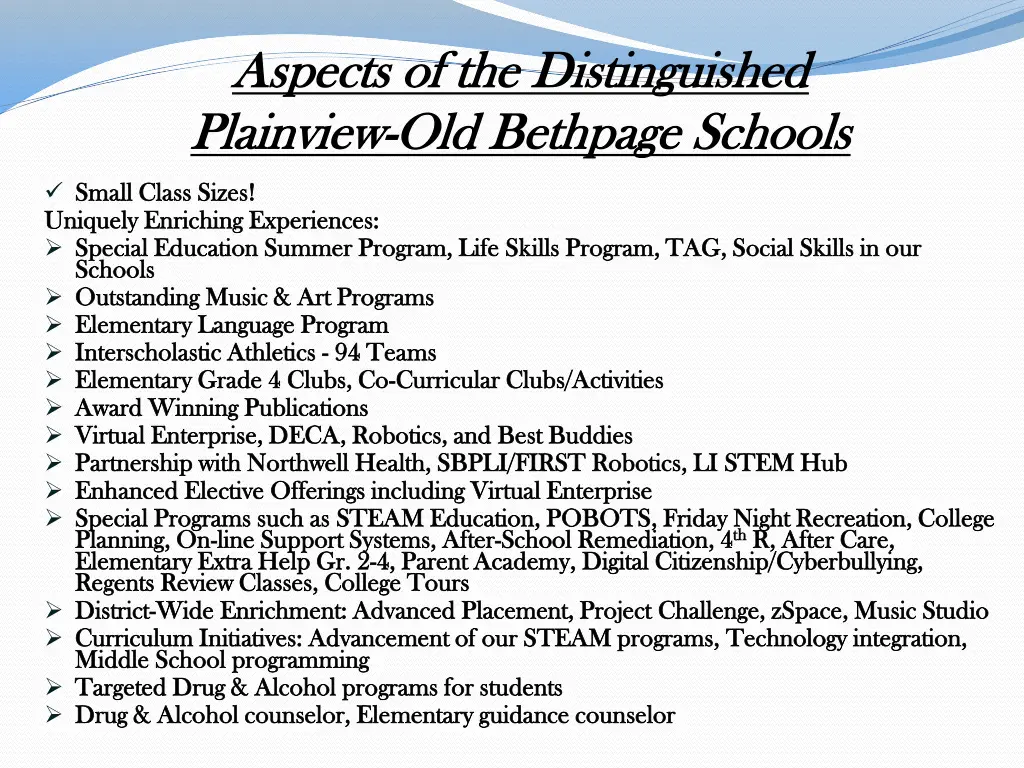 aspects of the distinguished aspects
