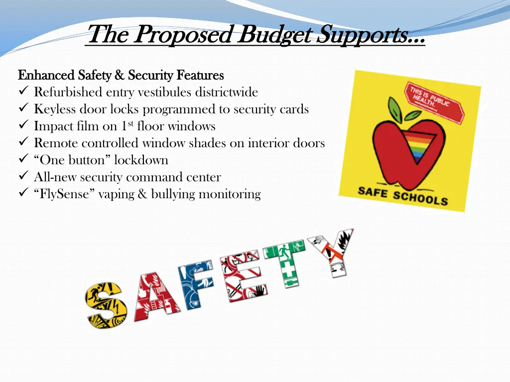 the proposed budget supports the proposed budget 1