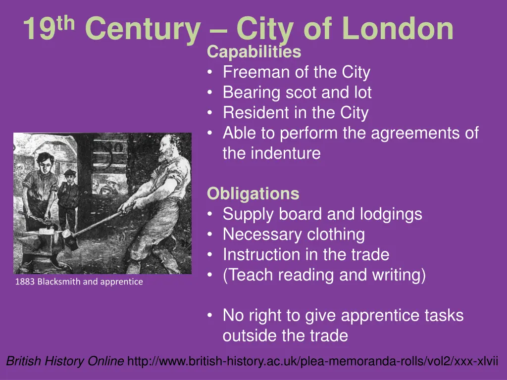 19 th century city of london