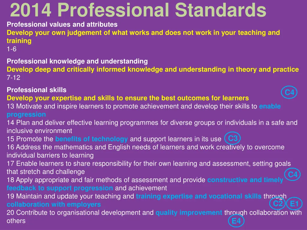 2014 professional standards