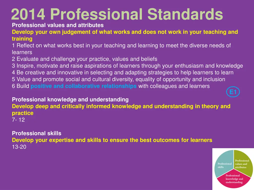 2014 professional standards professional values