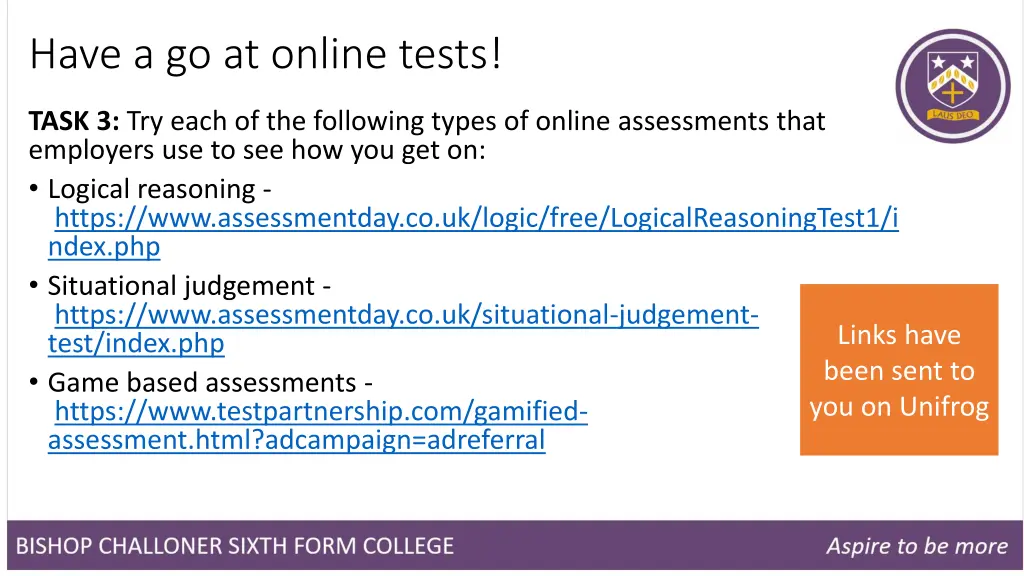 have a go at online tests