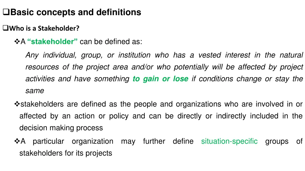 basic concepts and definitions