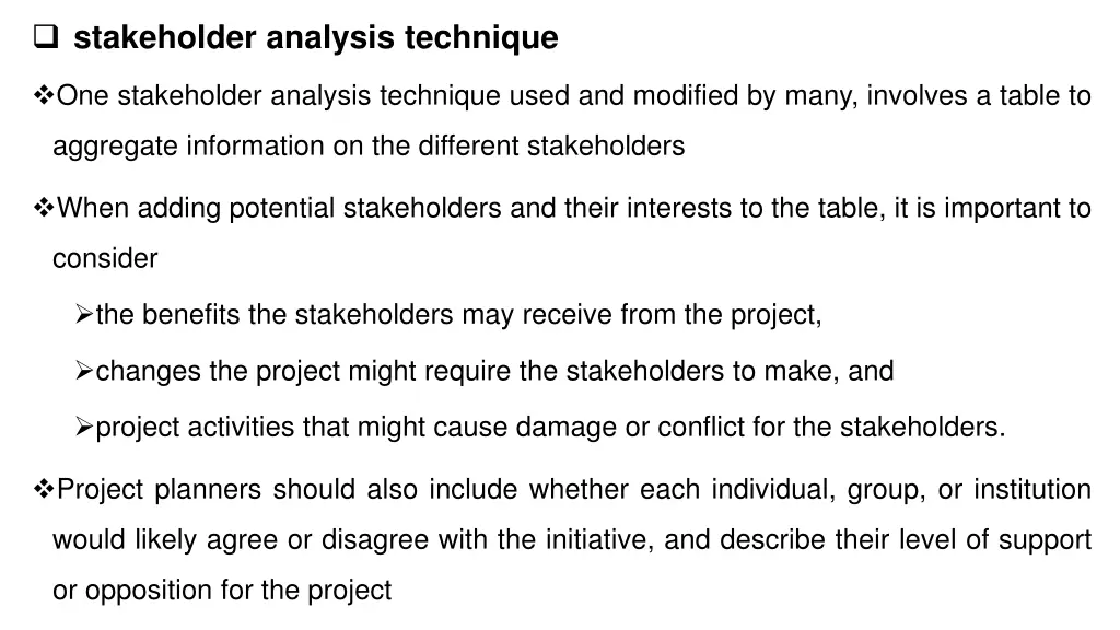 stakeholder analysis technique