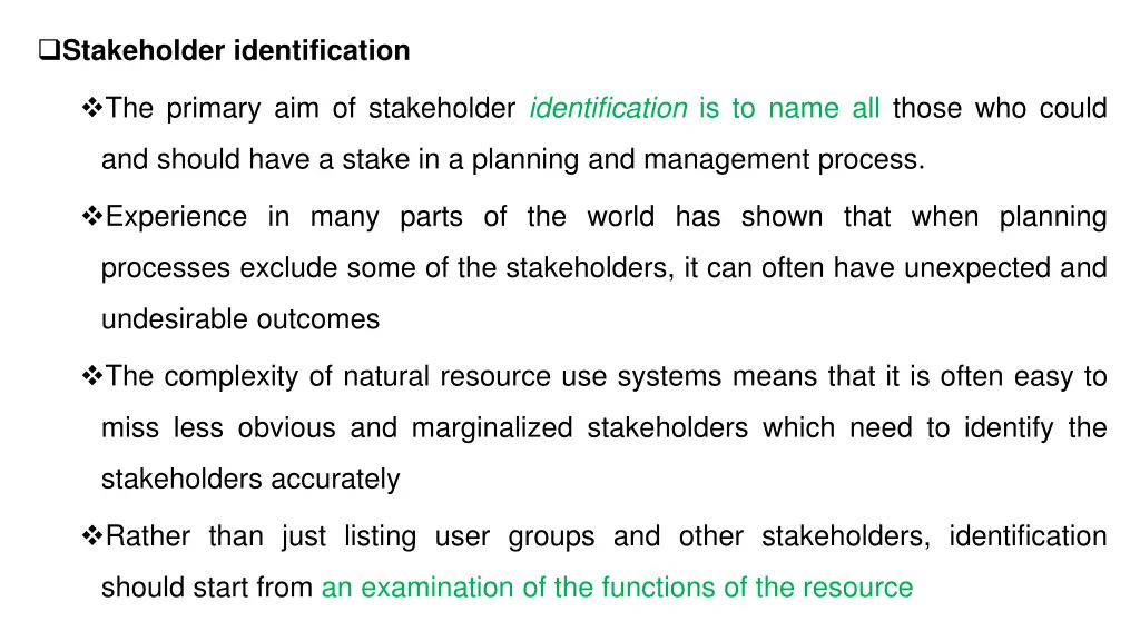stakeholder identification