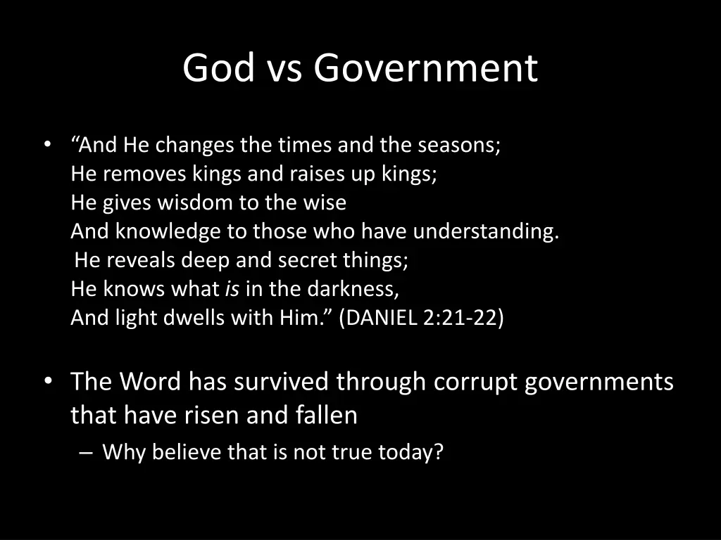 god vs government