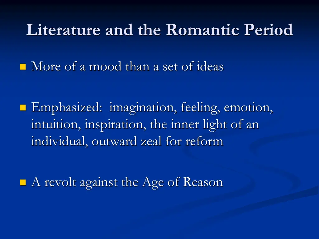 literature and the romantic period