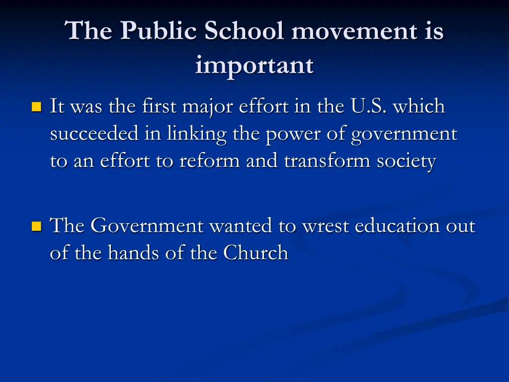 the public school movement is important