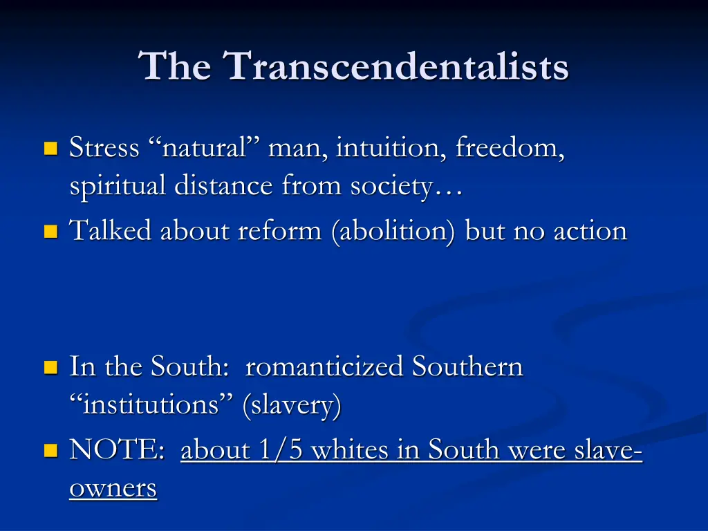 the transcendentalists