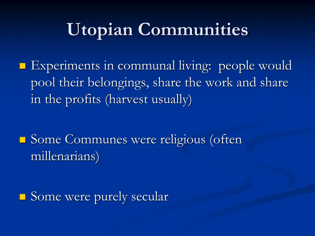 utopian communities