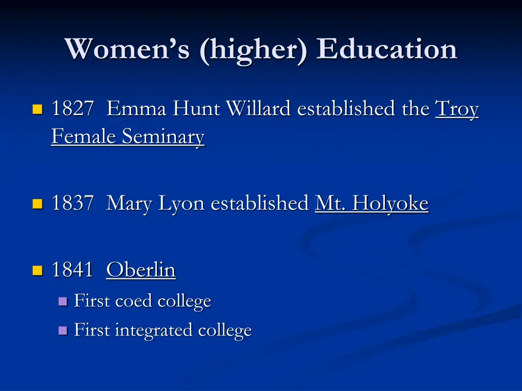 women s higher education