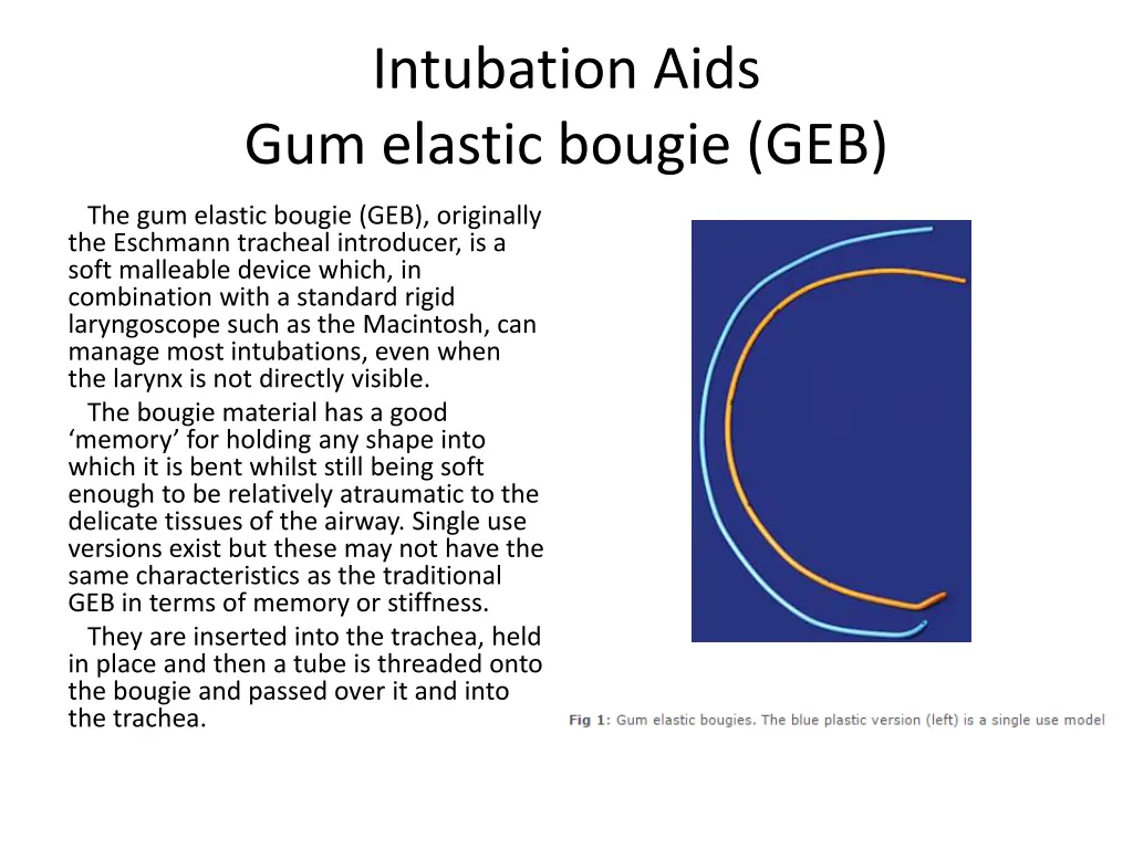 intubation aids gum elastic bougie geb