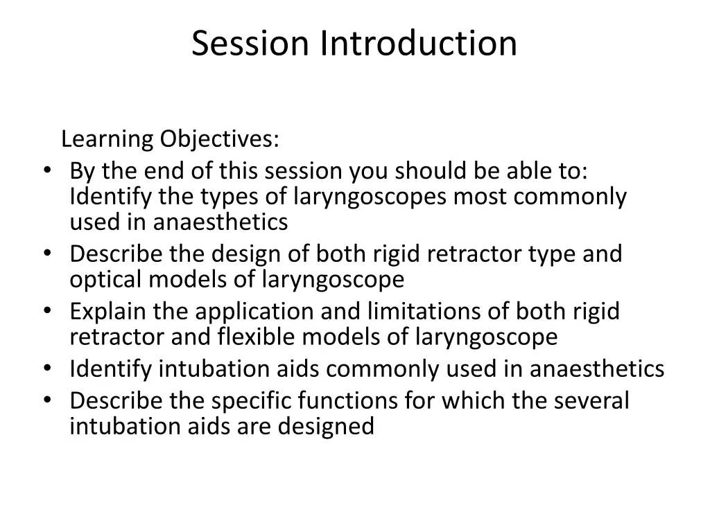 session introduction