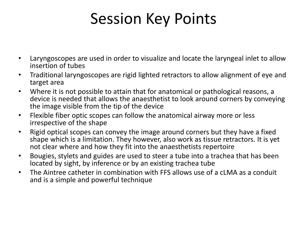 session key points