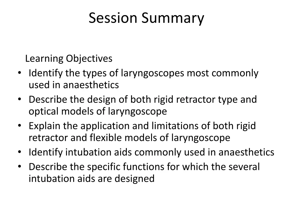 session summary