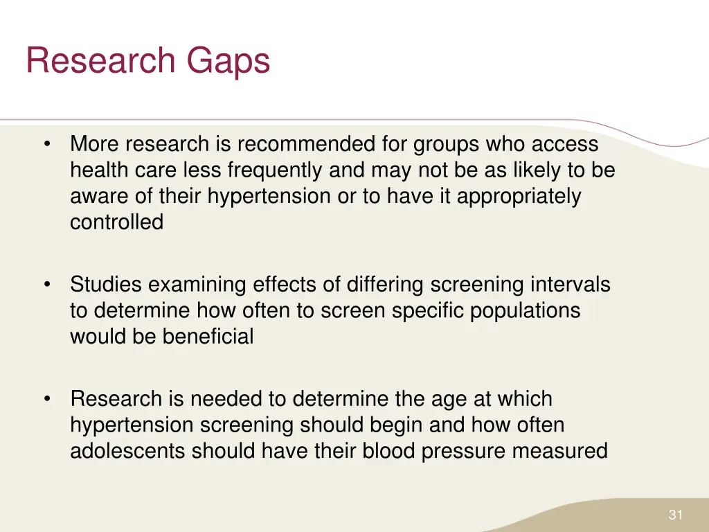 research gaps