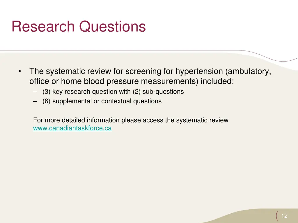 research questions