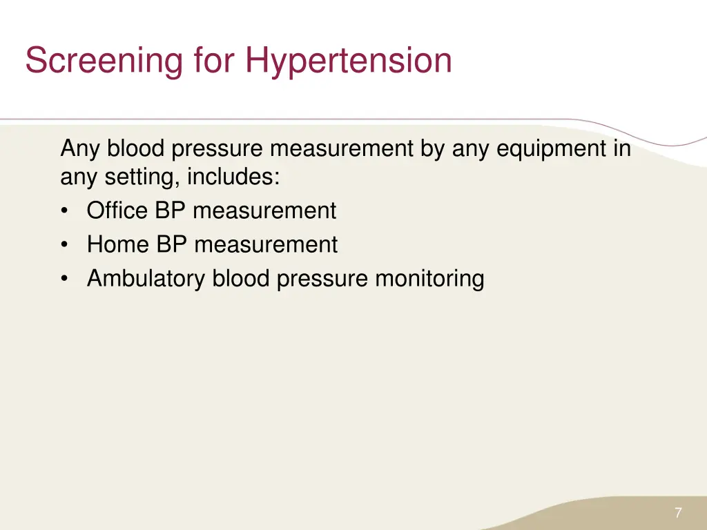 screening for hypertension 1