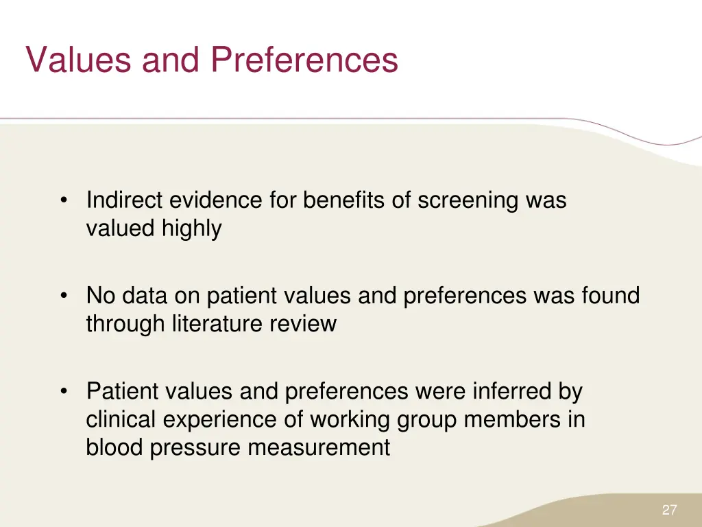 values and preferences