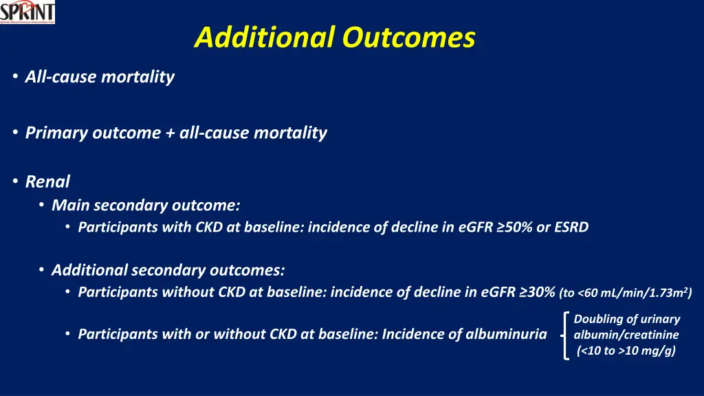 additional outcomes