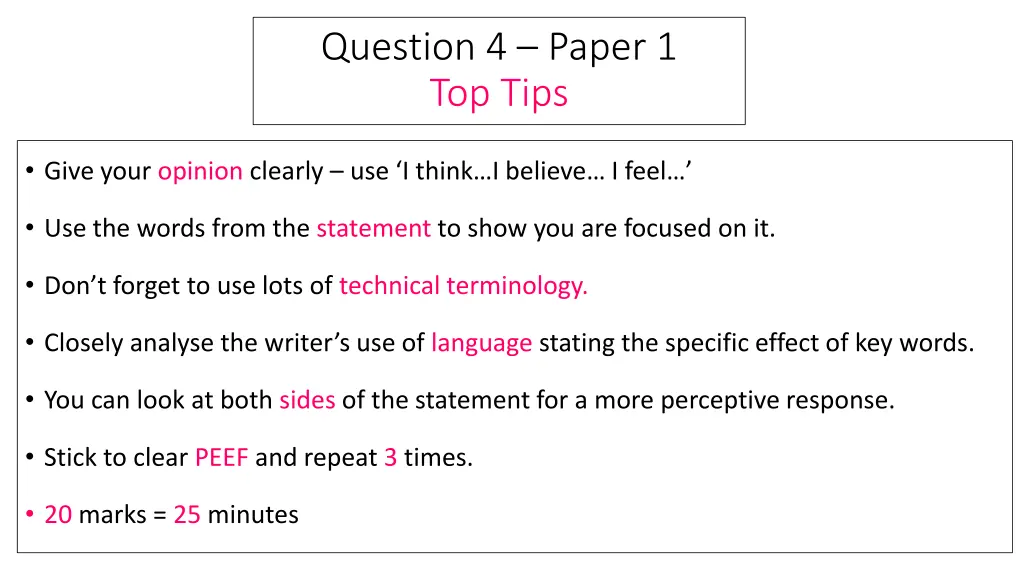 question 4 paper 1 top tips 1