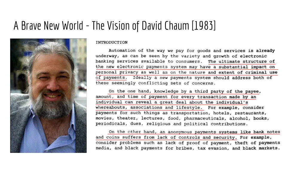 a brave new world the vision of david chaum 1983 1