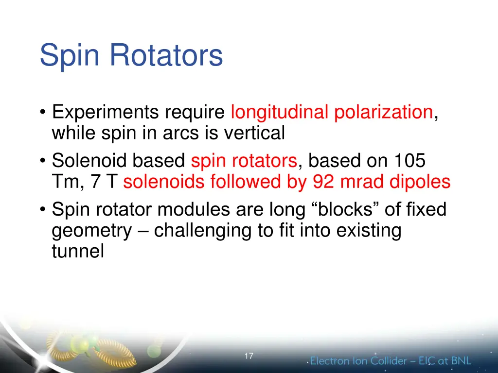 spin rotators