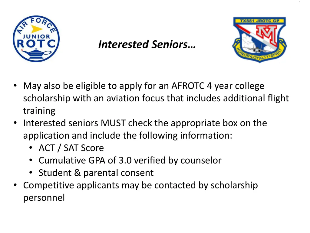 interested seniors