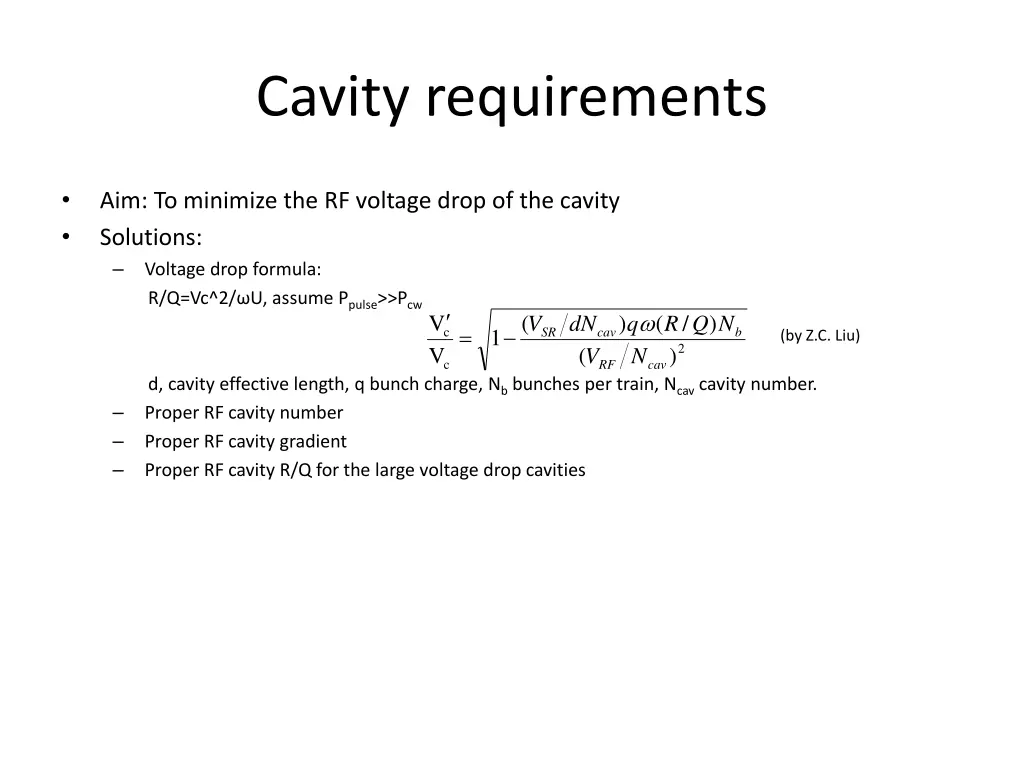 cavity requirements