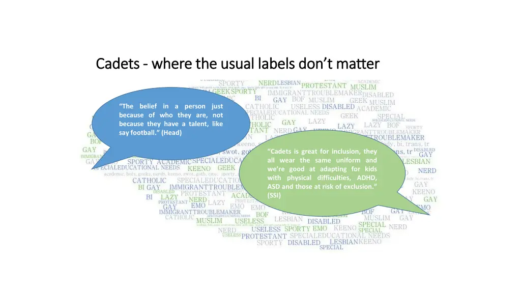 cadets cadets where the usual labels don t matter
